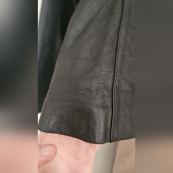 Vintage Pelle Studio by Wilsons Leather Fitted Leather Blazer – Y2K Black. Small - Picture 13 of 15